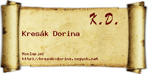 Kresák Dorina névjegykártya