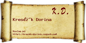 Kresák Dorina névjegykártya